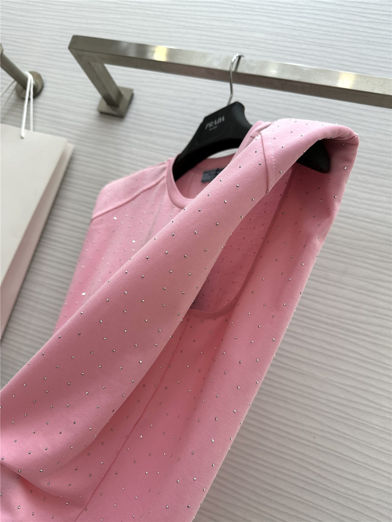 Pra*a starry rhinestone top replica clothes