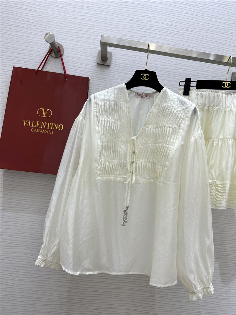 Va1e*ntin0 blouse + a-line skirt set replica clothes