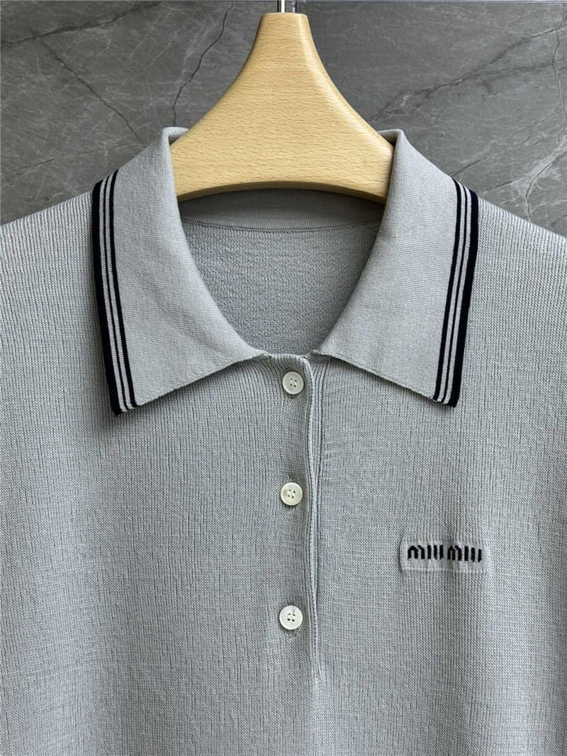 miumiu contrast color polo sweater replicas clothes