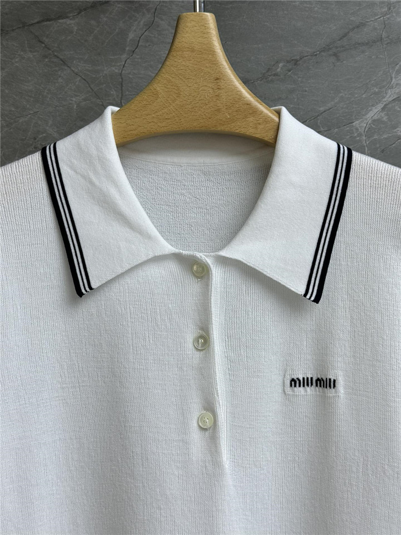 miumiu contrast color polo sweater replicas clothes
