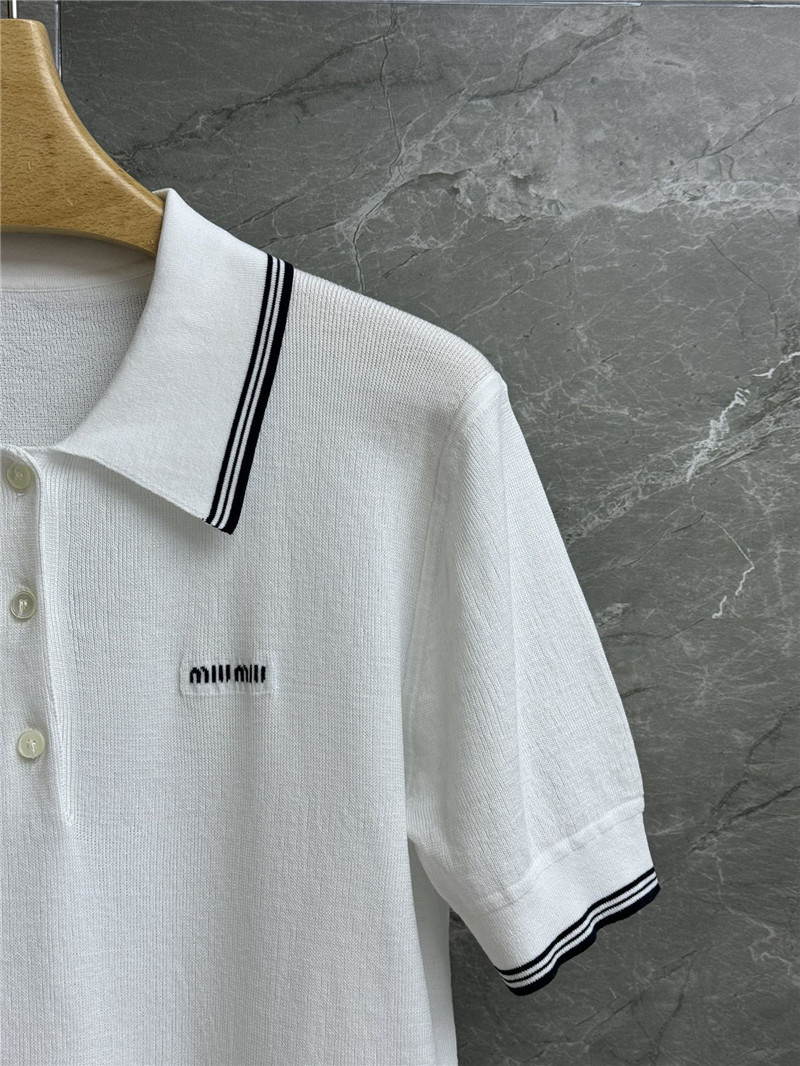 miumiu contrast color polo sweater replicas clothes
