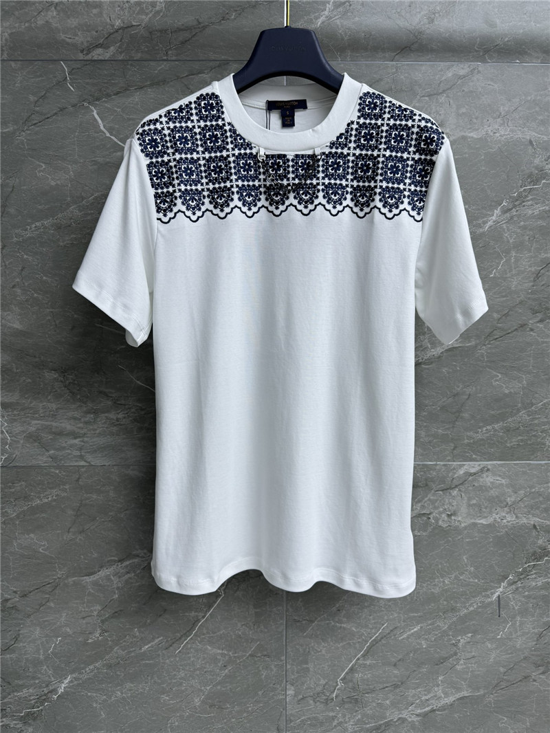 miumiu floral embroidered cropped T-shirt replica clothing