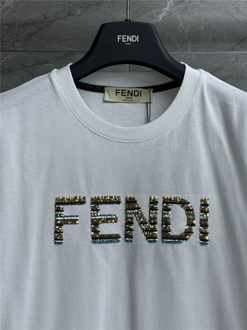 F**di sequined letter t-shirt replicas clothes