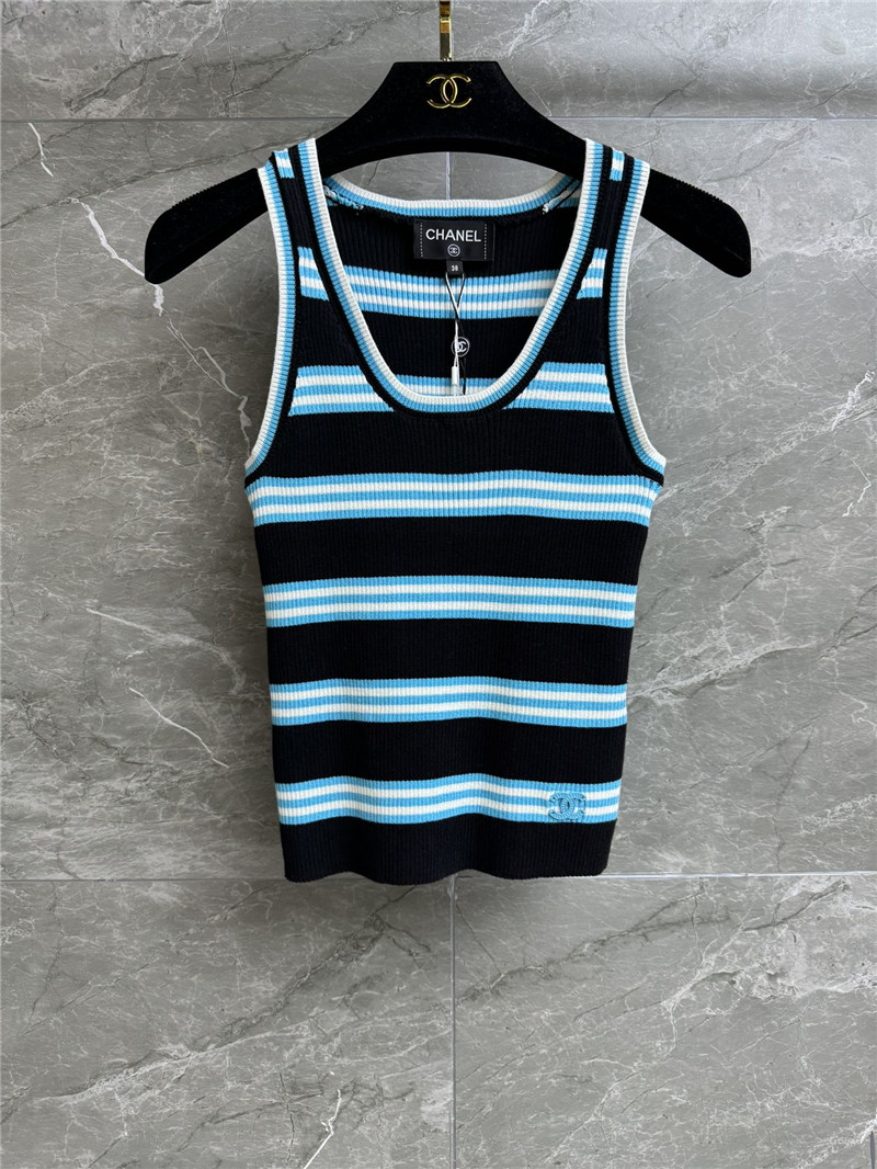 Chanel contrast striped vest replica d&g clothing