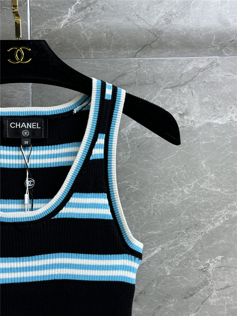 Ch**el contrast striped vest replica d&g clothing