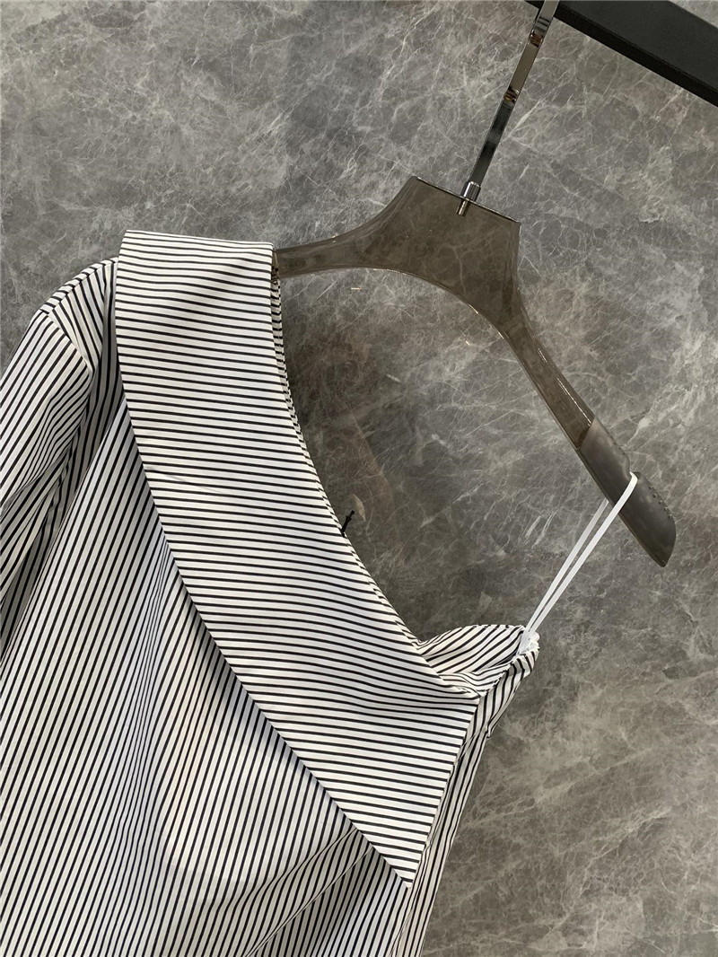 Y51 striped one-shoulder off-shoulder irregular shirt replica clothes
