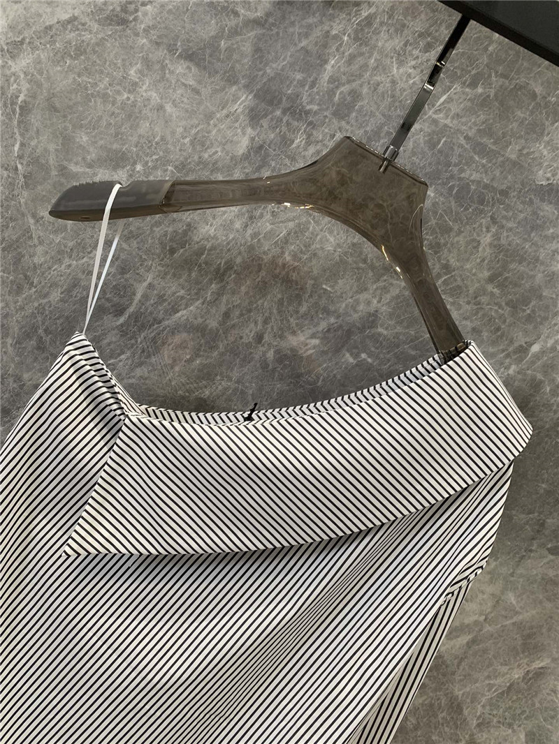 Y51 striped one-shoulder off-shoulder irregular shirt replica clothes