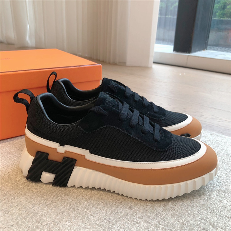 H**me5 tan leather bouncing sneakers