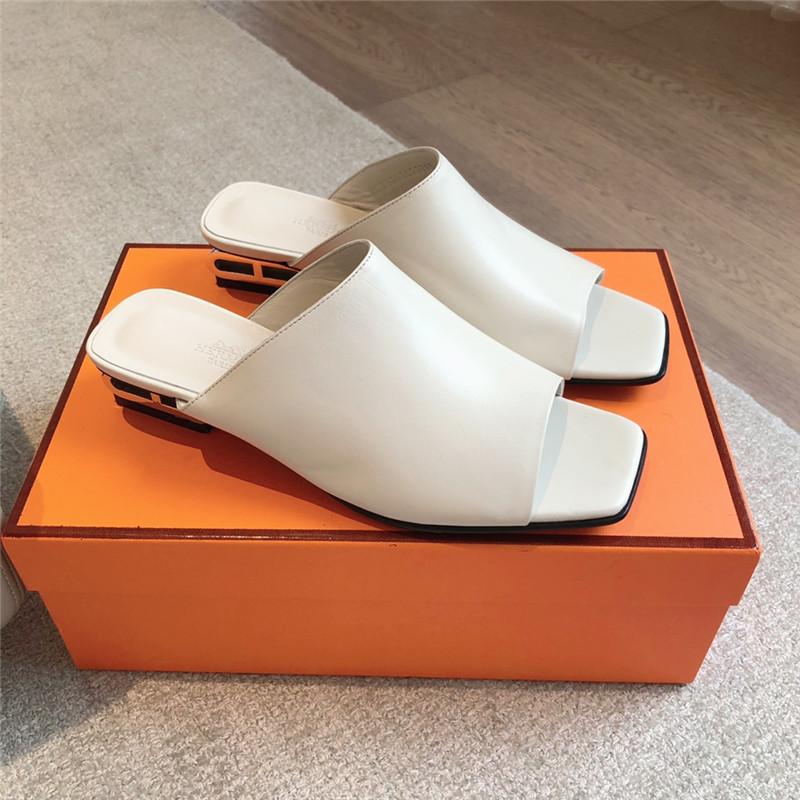 Hermes Idole Sandals White