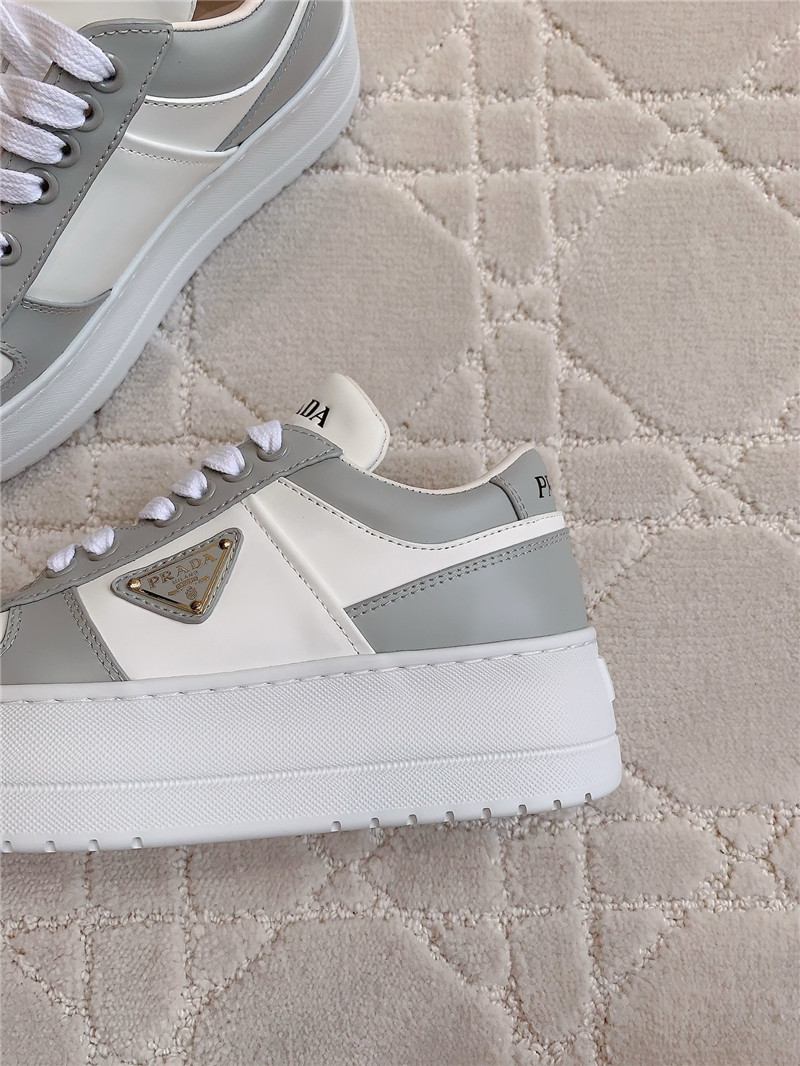 Prada Triangle-Logo Brown Lace-Up Sneakers