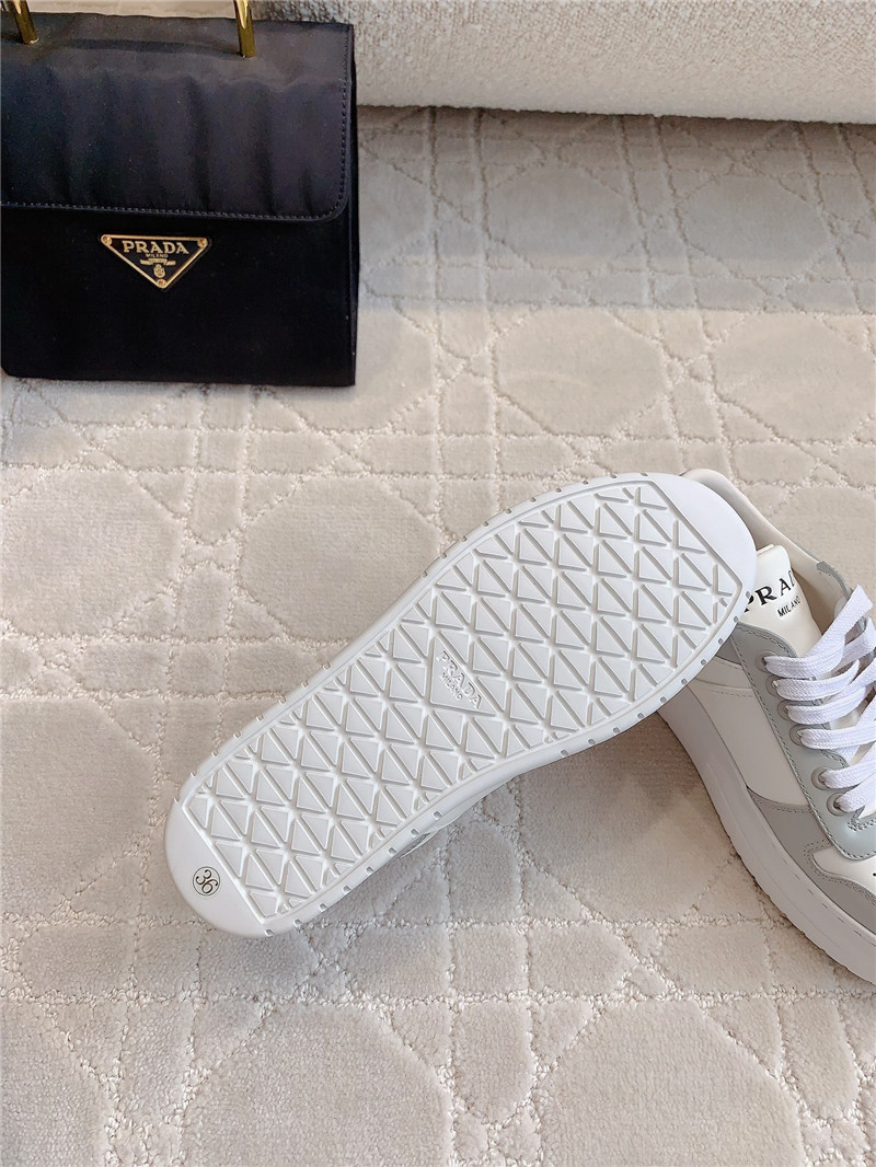 Prada Triangle-Logo Brown Lace-Up Sneakers