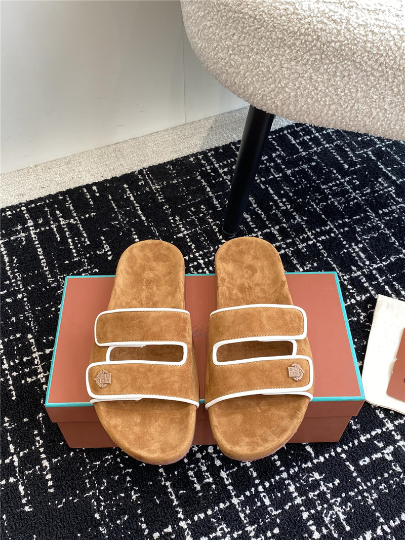 L0r0 P1ana waikiki brown velcro strap sandals