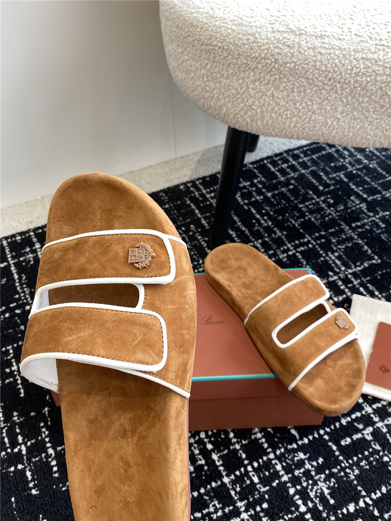 L0r0 P1ana waikiki brown velcro strap sandals