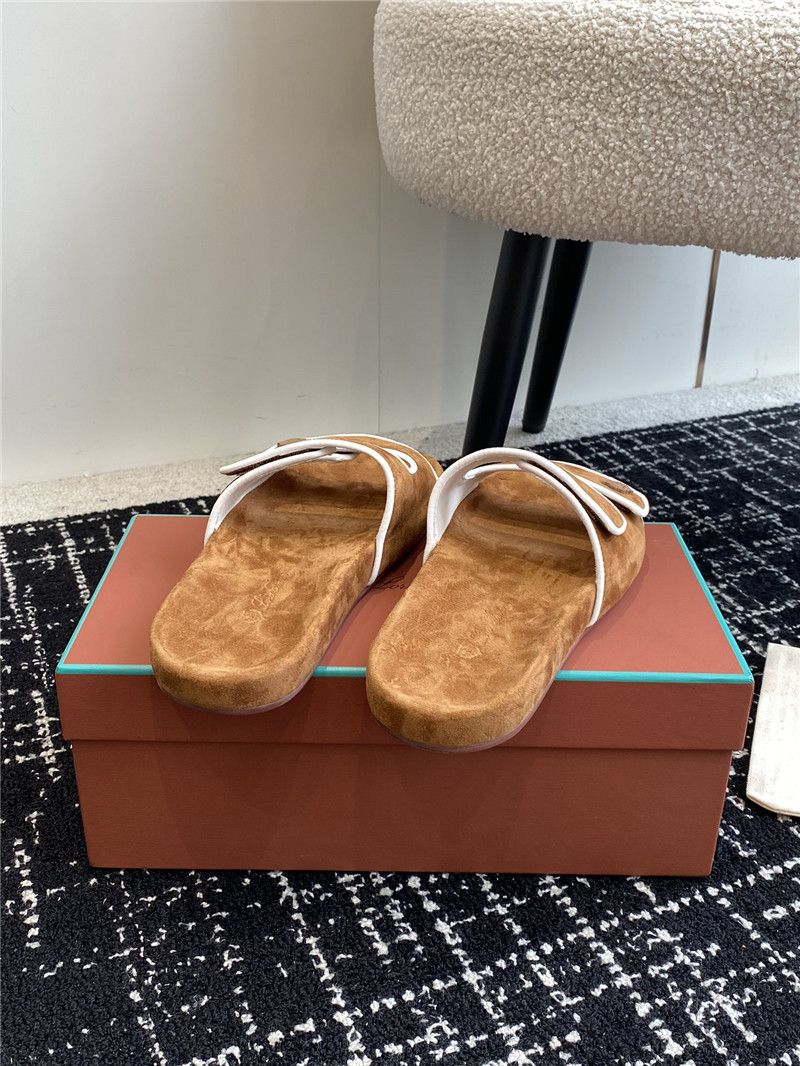 L0r0 P1ana waikiki brown velcro strap sandals