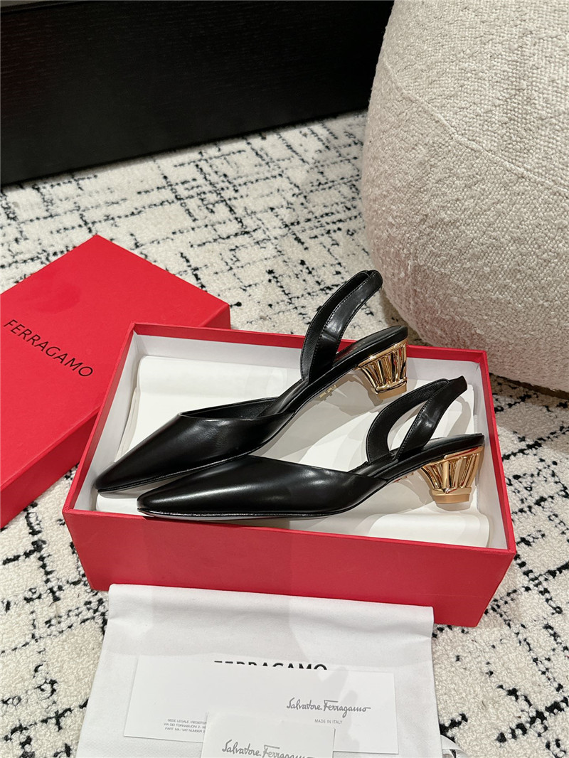 Ferragamo Cage Slingback Leather Pumps