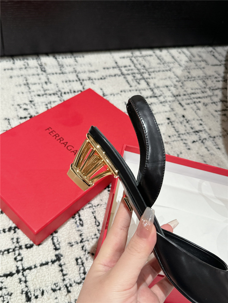 Ferragamo Cage Slingback Leather Pumps