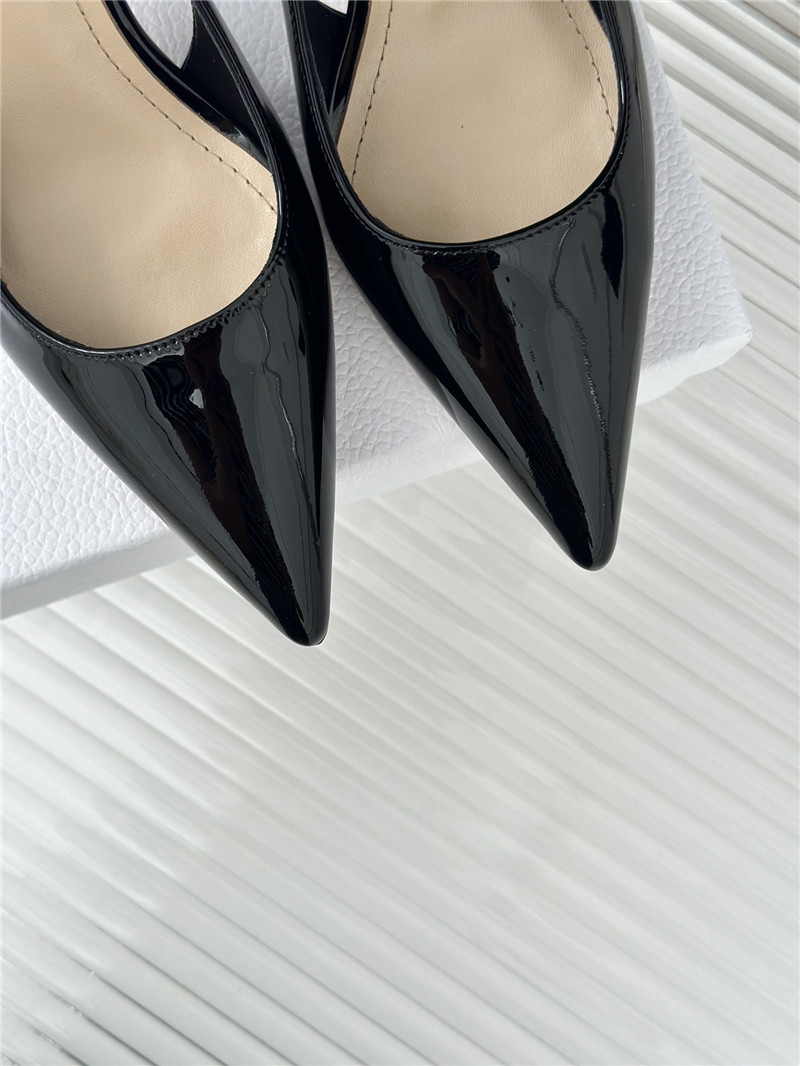 chr1st1an D10r black patent leather slingback pumps