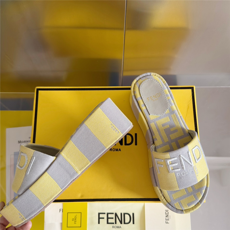 Fendi Sunshine Yellow Platform Sandals