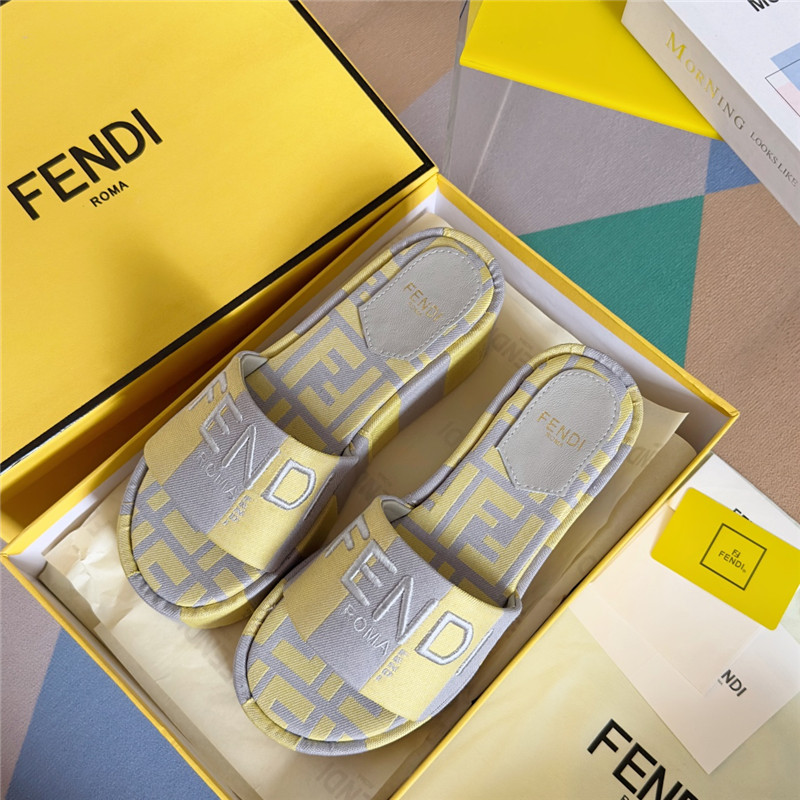 Fendi Sunshine Yellow Platform Sandals