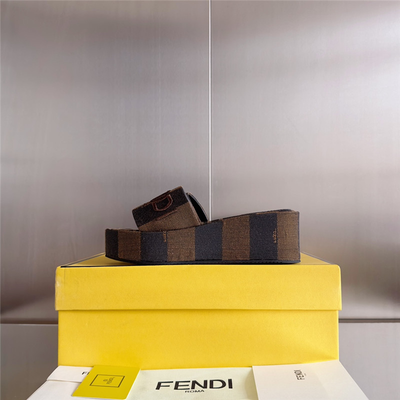 Fendi Sunshine Pequin Striped Platform Sandals