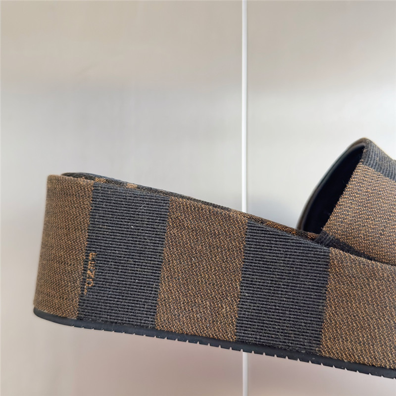 Fendi Sunshine Pequin Striped Platform Sandals