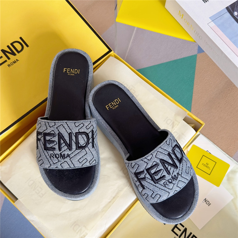 Fendi Sunshine Blue Platform Sandals