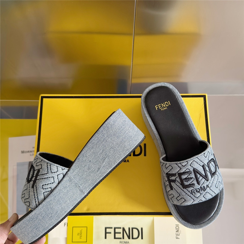 Fendi Sunshine Blue Platform Sandals