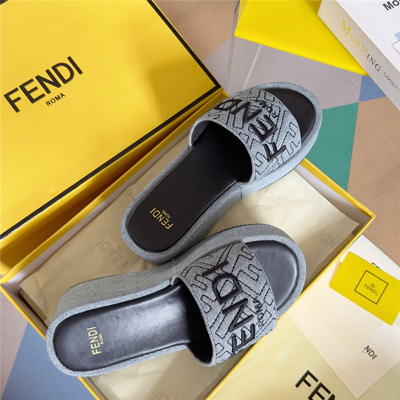 Fendi Sunshine Blue Platform Sandals