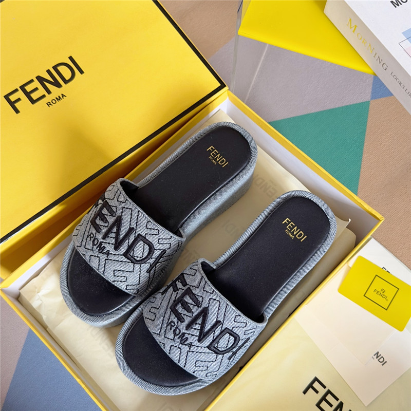 Fendi Sunshine Blue Platform Sandals