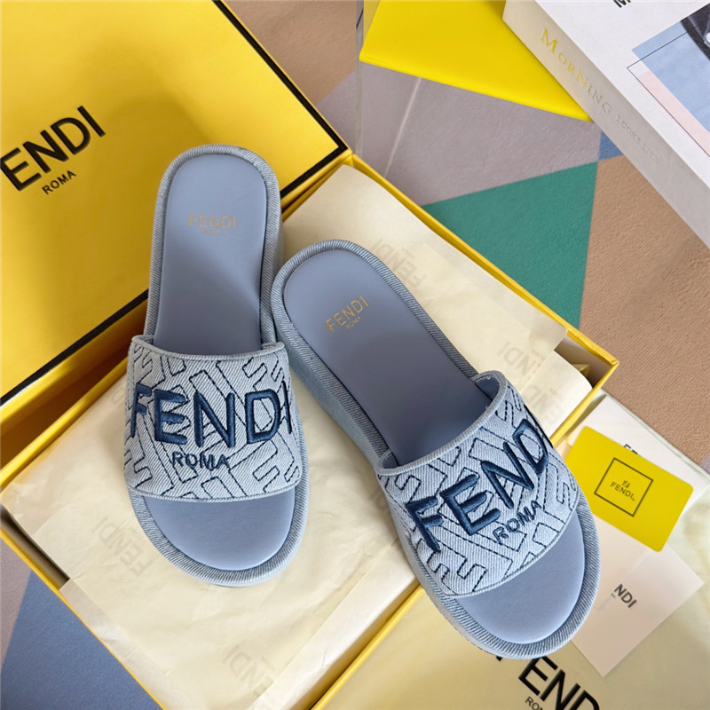 Fendi Sunshine Black Platform Sandals