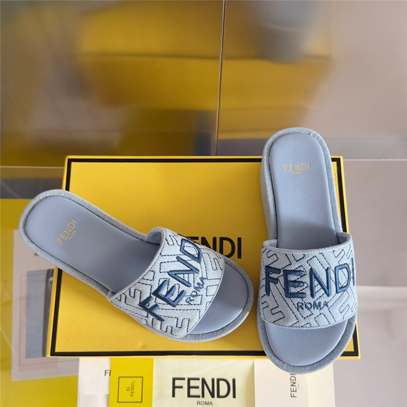Fendi Sunshine Black Platform Sandals