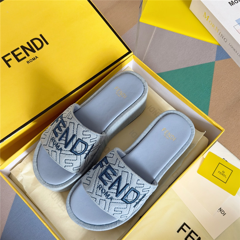 Fendi Sunshine Black Platform Sandals