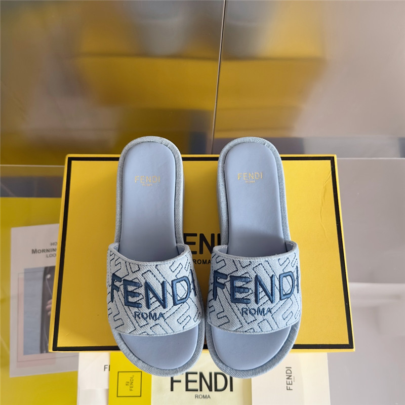 Fendi Sunshine Black Platform Sandals