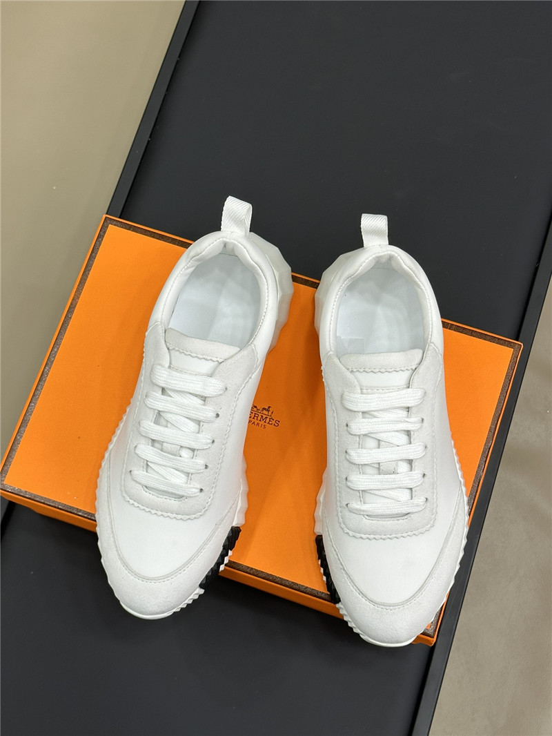 Hermes White & Brown Bouncing Sneaker Women