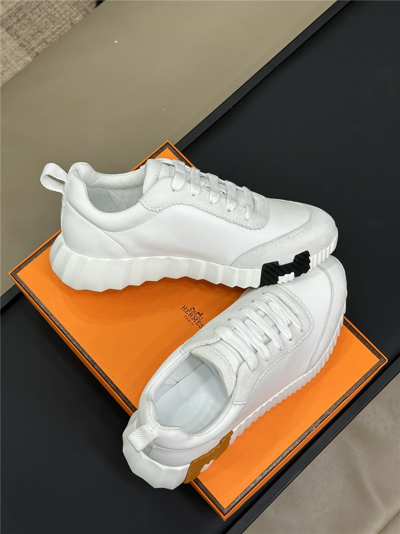 Hermes White & Brown Bouncing Sneaker Women
