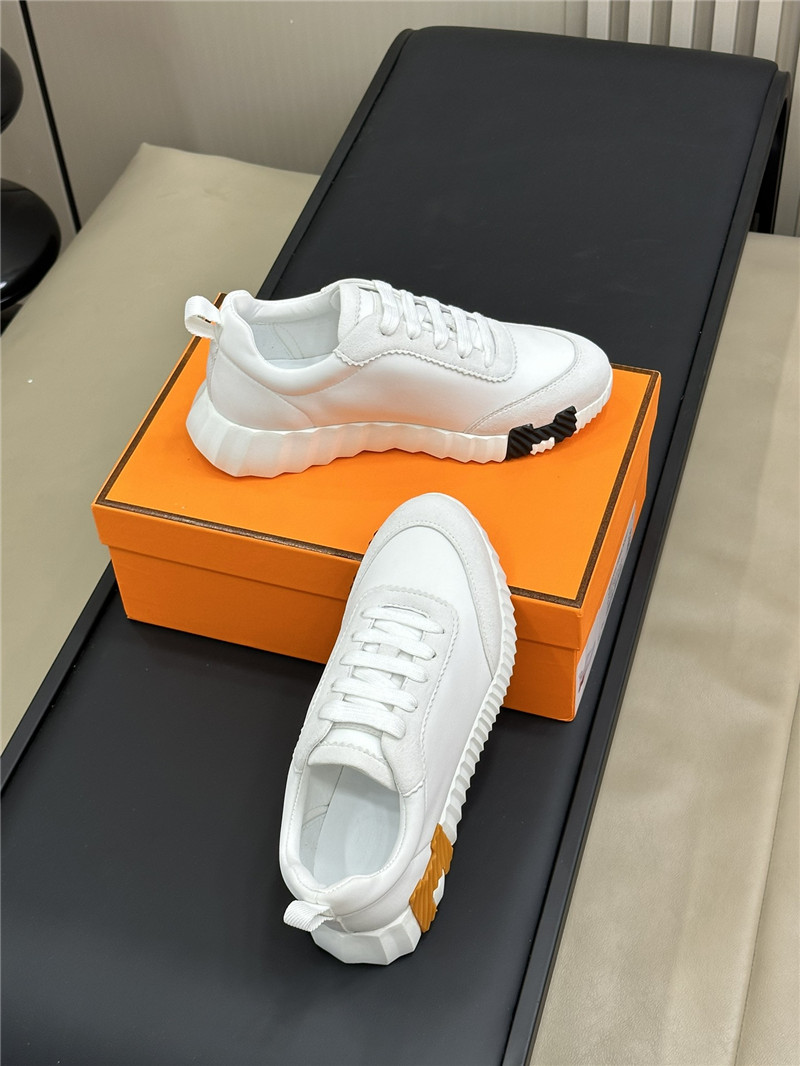 Hermes White & Brown Bouncing Sneaker Women