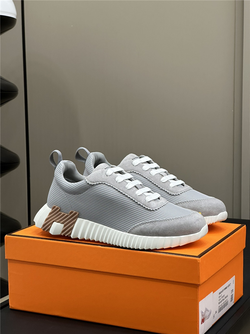 Hermes Women?¡¥s White & Gray Bouncing Sneakers