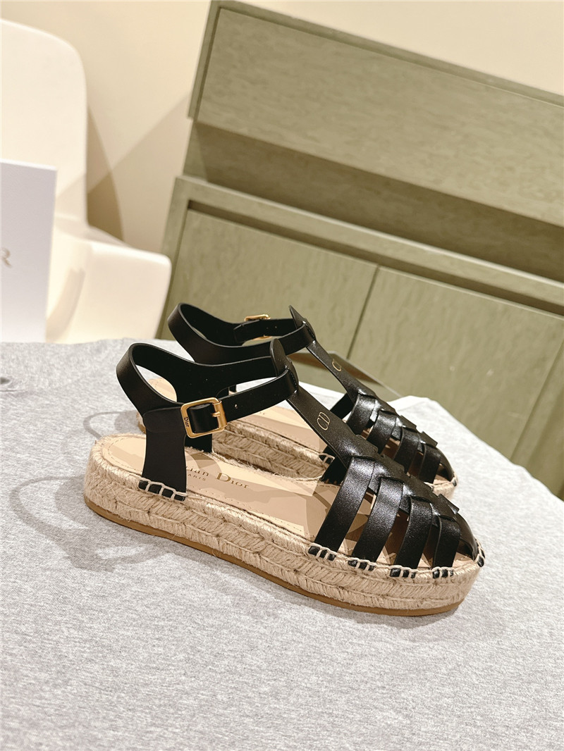 D10r cd black espadrille wedge sandals