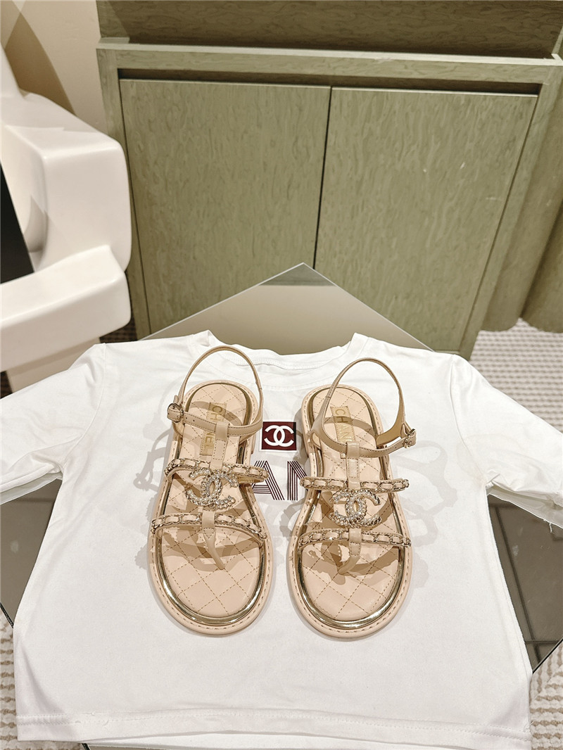 Ch**el beige flip flops flat sandals