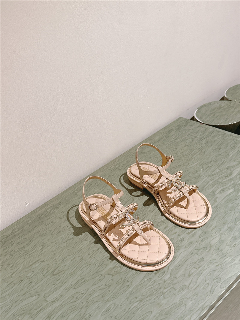 Chanel Beige Flip Flops Flat Sandals