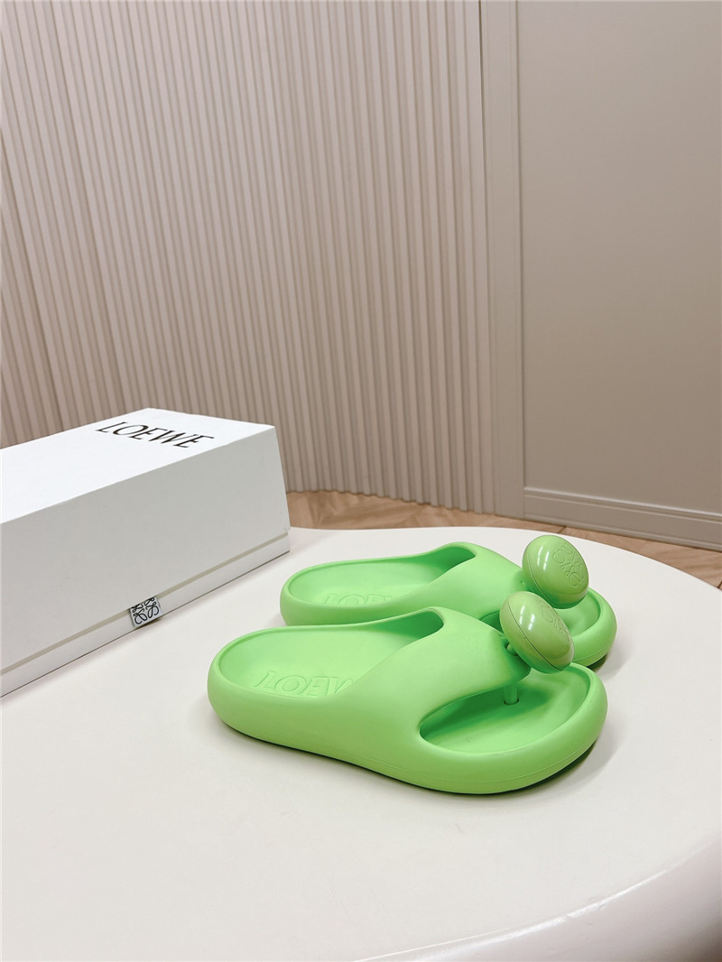 Loewe Bubble Thong Slide in Green