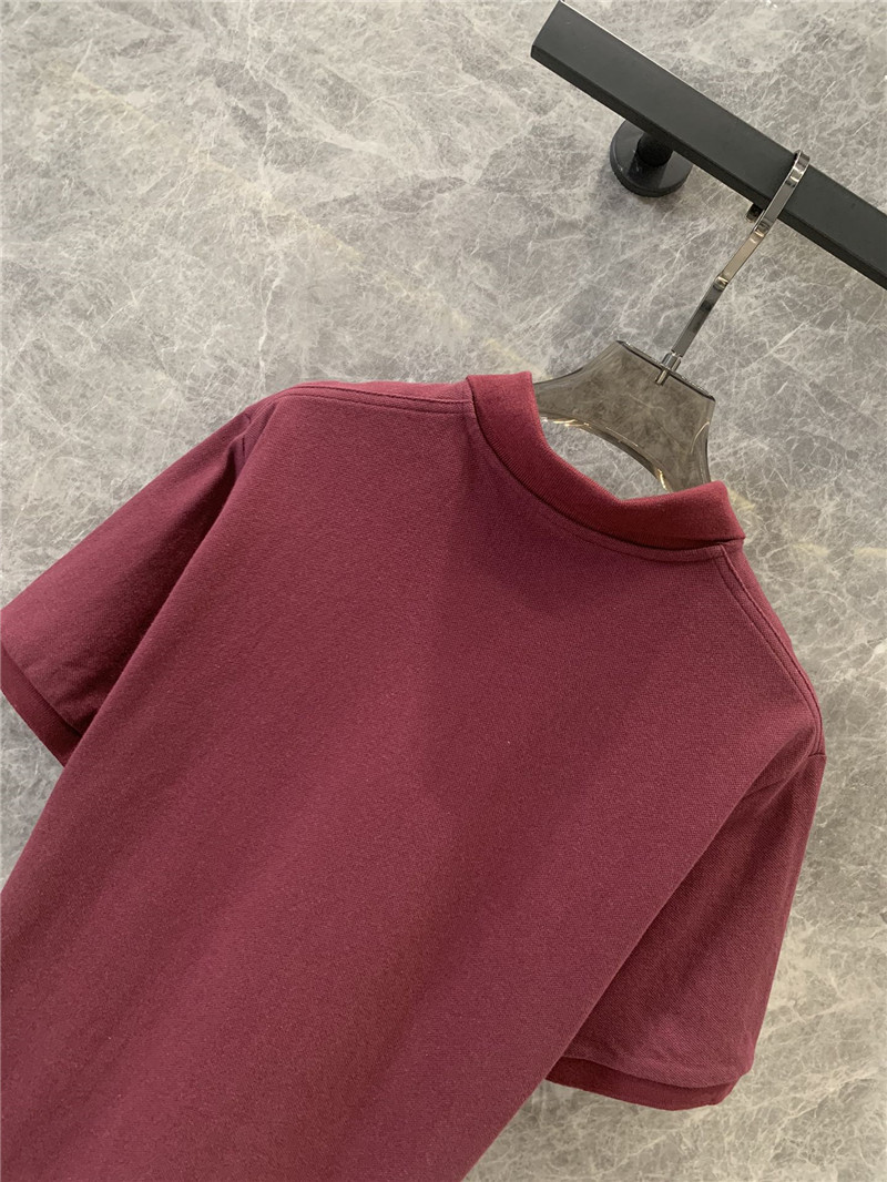M1um1u wine red polo collar short-sleeved t-shirt replica clothes