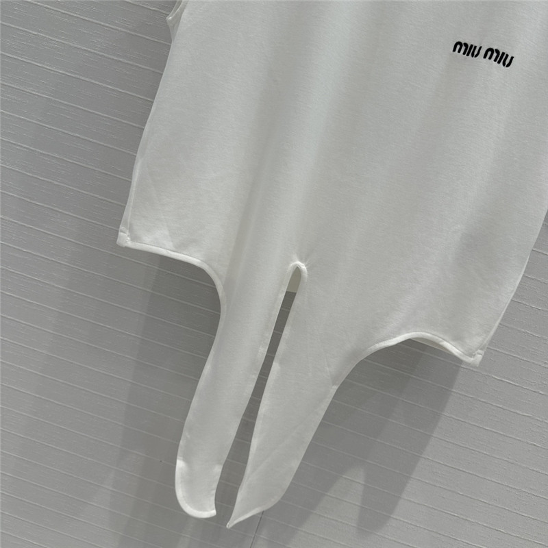 M1um1u strappy short top + big flared skirt replica clothing