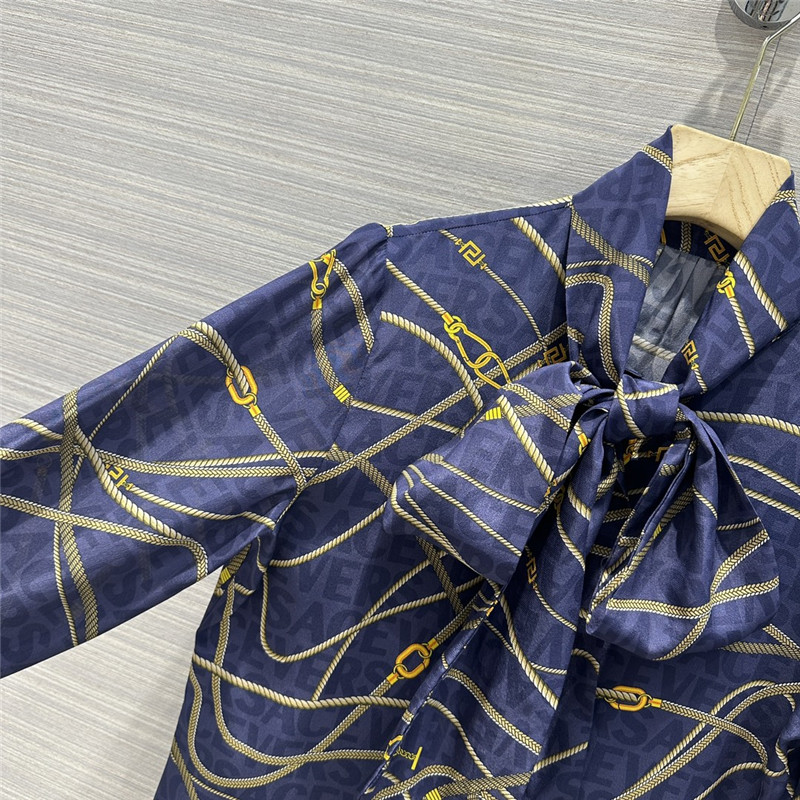 Versace chain print silk shirt replicas clothes