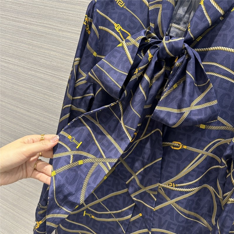 Versace chain print silk shirt replicas clothes