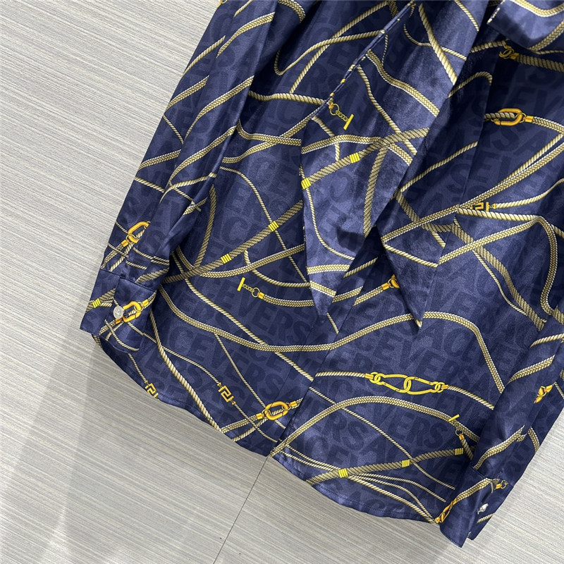 Versace chain print silk shirt replicas clothes