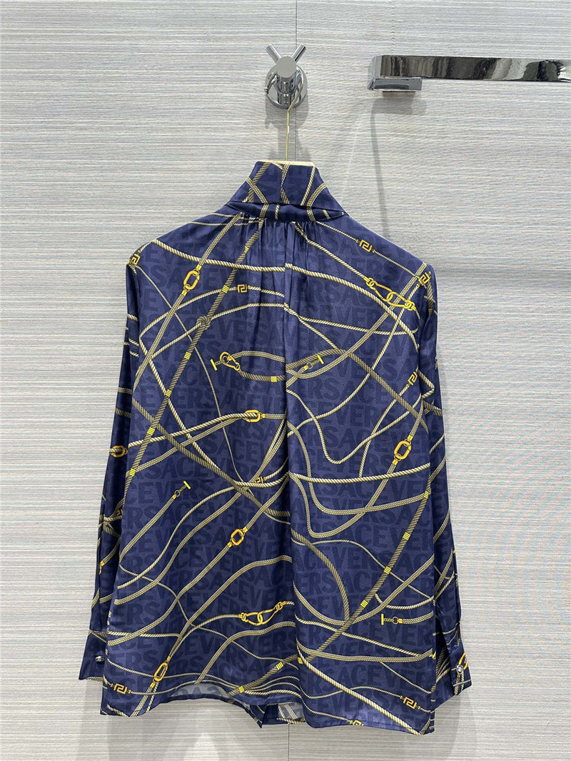 Versace chain print silk shirt replicas clothes