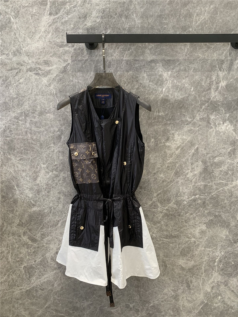 louis vuitton LV pocket colorblock sleeveless dress replica clothes