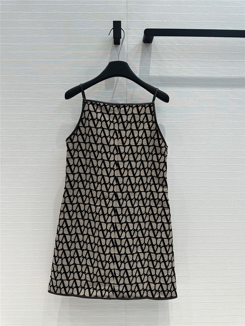 Va1e*ntin0 leather trim suspender dress replica clothing sites