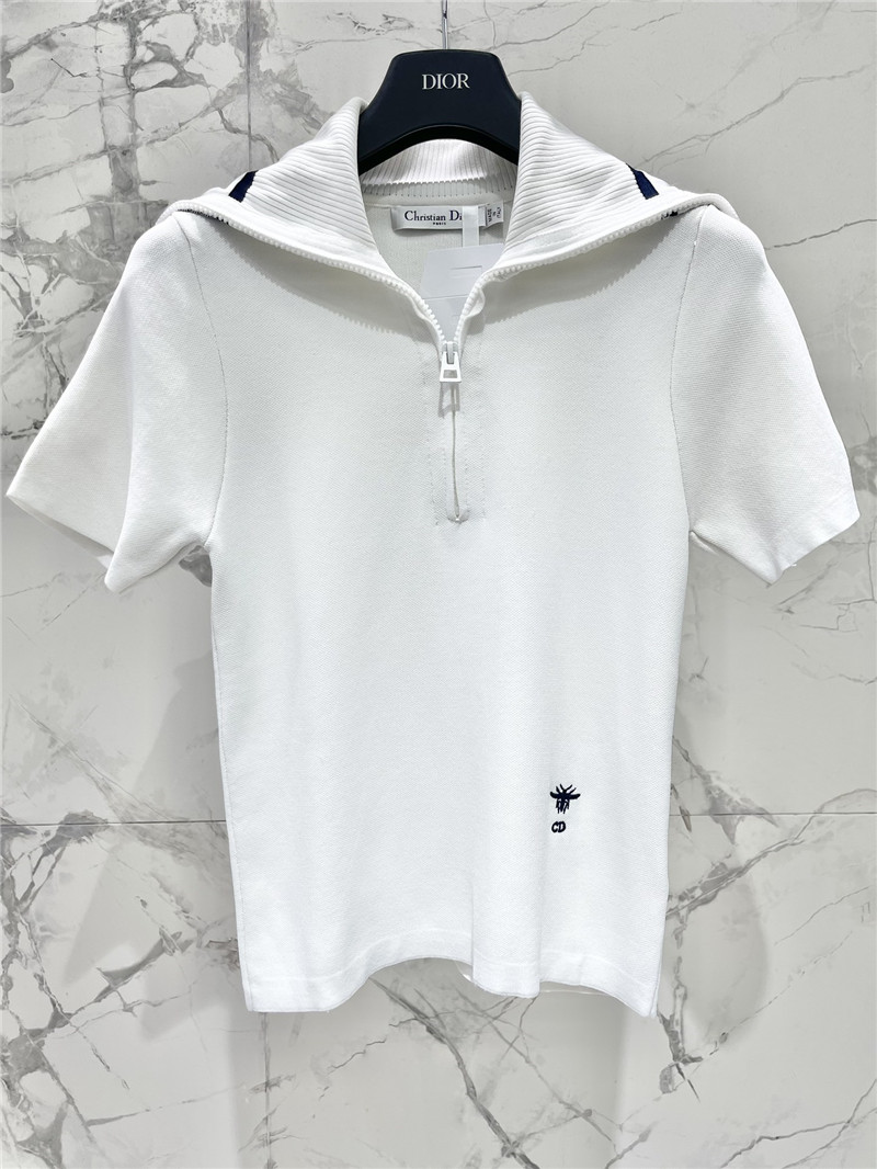 D10r navy collar half zip short sleeve replica designer clothes